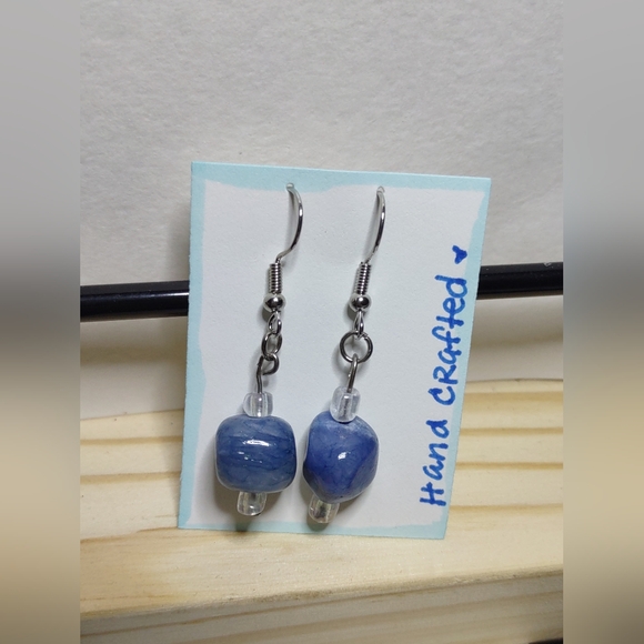 Hand Crafted Jewelry - Winter Blue  Quartz Earrings